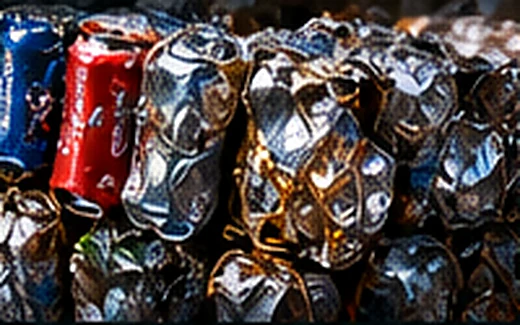 Conceptual illustration of aluminum recycling: sort
